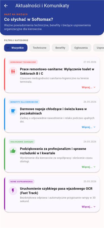 Ekran aktualności i komunikatów PagerMAX